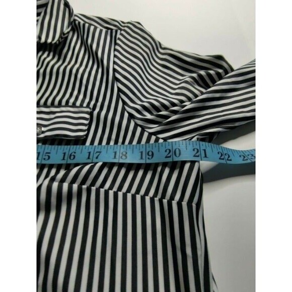 Mlle Gabrielle Womens Button Up Black White Stripe Shirt Dress  Size‎ PXL - Picture 10 of 12